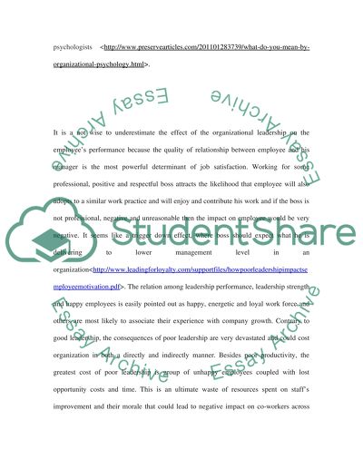 Organizational Psychology:Internal Customers