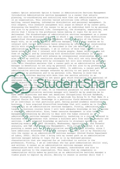 A Career in Administrative Services Management