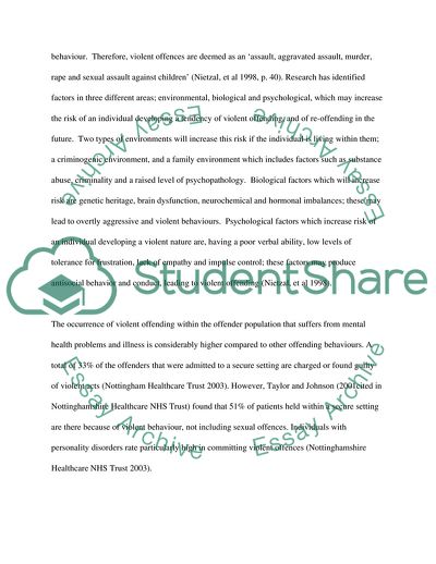 Risk Assessment Tools and Risk Management through Treatment