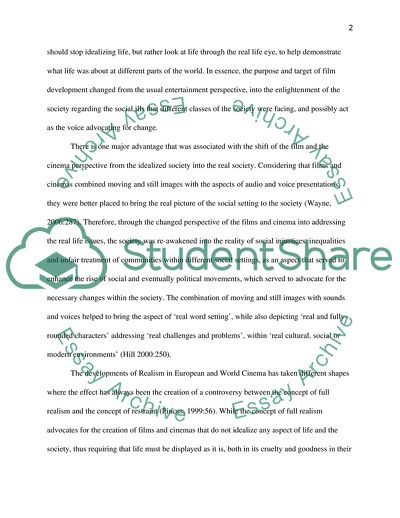 The Meanings and the Developments of Realism in European and World Cinema