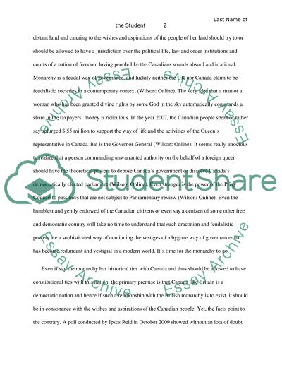 Canada should End its Constitutional Ties to the Monarchy