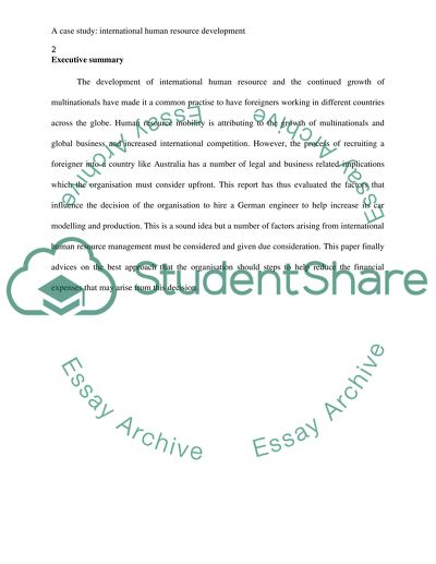 International Human Resource Development