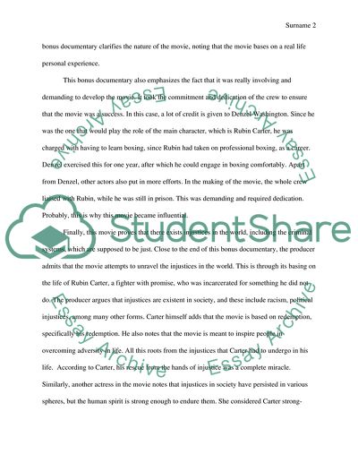 A Reaction To The Making Of The Hurricane