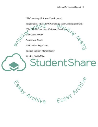 Software Development Project - Selection of Appropriate Planning Tools and Development Language