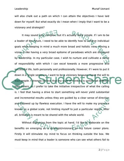 My Leadership Characteristic