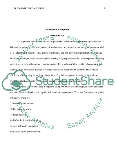 Problems Faced by Students When Using Computers