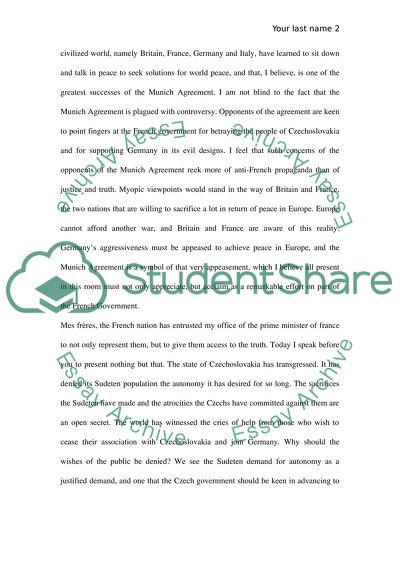 Munich Agreement and the Events of the 1930s