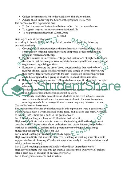 Whether Course Evaluation Can Affect the Course