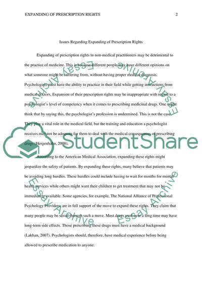 Issues Regarding the Expanding of Prescription Rights