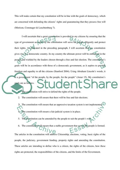 Writing My Constitution