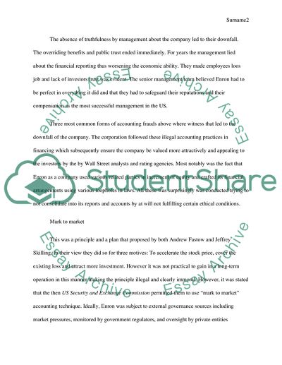 Enrons Scandal Details