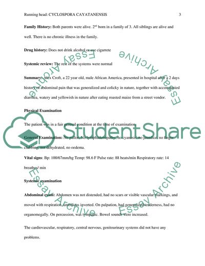 Prevention of Cyclospora Cayatanensis