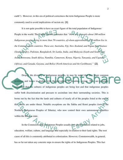 Experiences of Colonization by Indigenous People