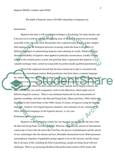 Depth of hypnotic trance will differ depend on language use