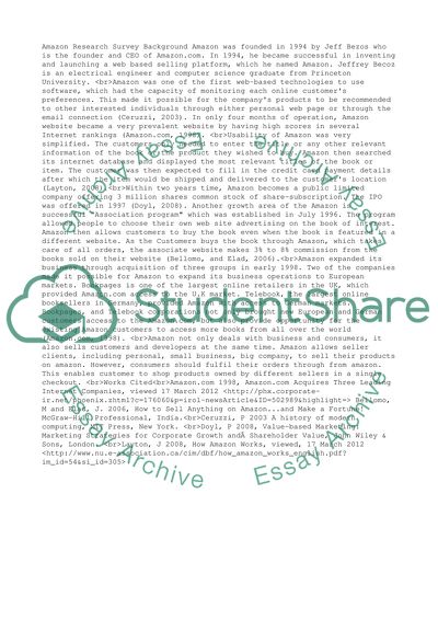 Amazon Research Survey Background