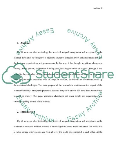 Impact of Technology on Society Paper
