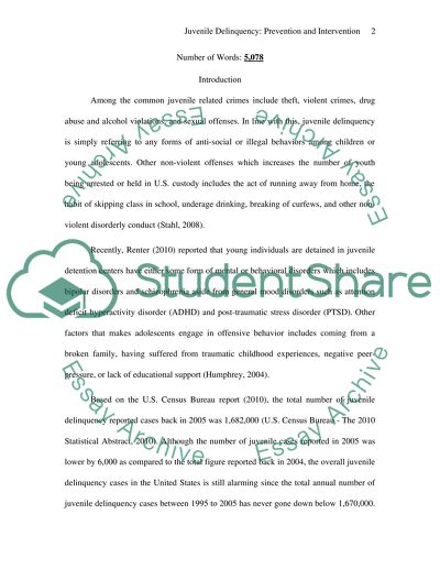 Juvenile Delinquency: Prevention and Intervention