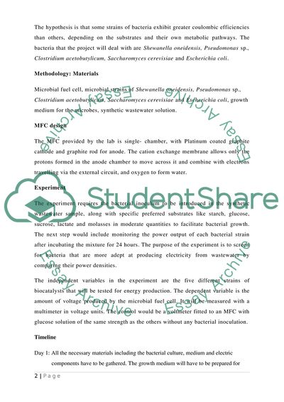 Production of Electricity using Microbial Fuel Cells