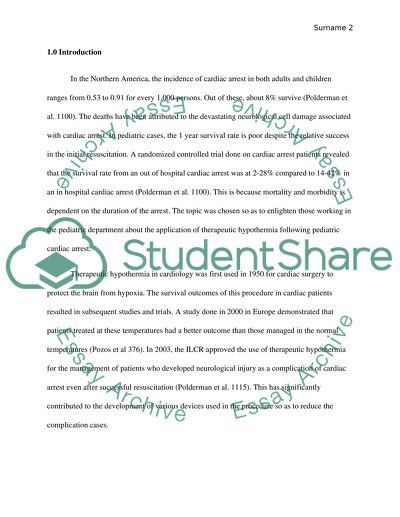 Therapeutic Hypothermia for Cardiopulmonary Arrest in the Pediatric Patient