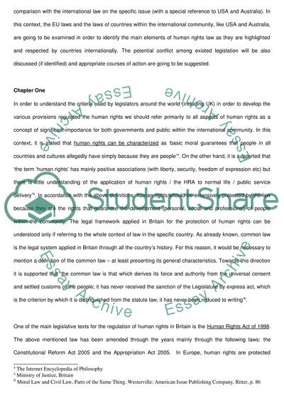 UK Human Rights in Comparison with the EU and International Law