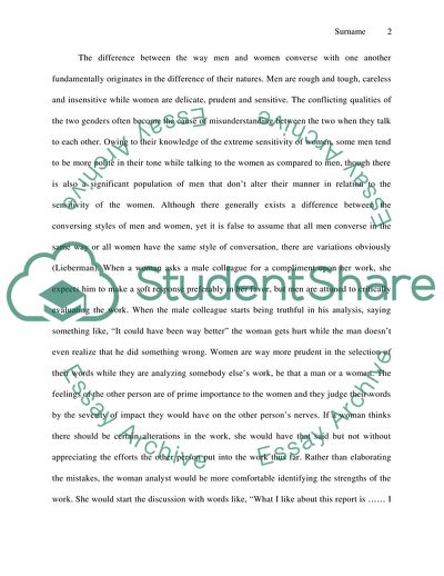 The Knowledge and Standards of the Difference of Genders