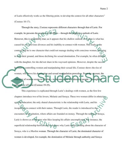 The Central Role of Lurie in Coetzees Disgrace