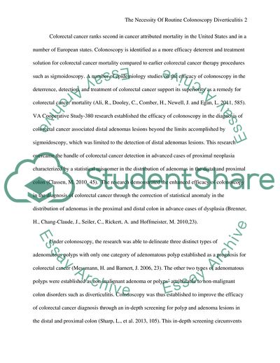 The Necessity of Routine Colonoscopy Diverticulitis