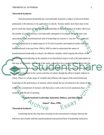 Transformational and Shared Instructional Leadership