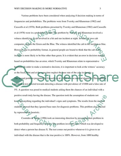 Why Is Decision-Making More Normative