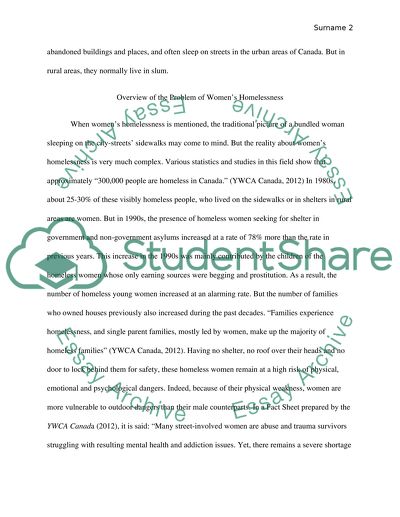 Homeless Women in Canada