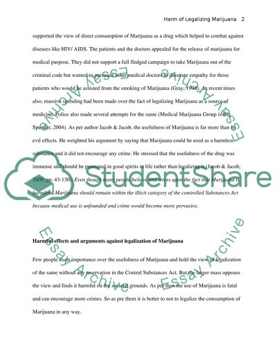 The Harm of Legalizing Marijuana