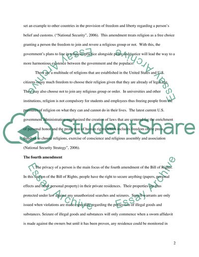 Bill of Rights, the Amendments, and the Administration of Justice and Security