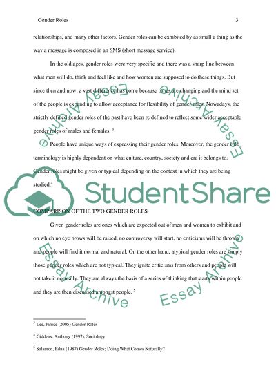 The Relationship between Given Atypical Gender Roles