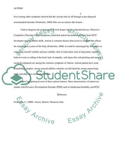 Characteristics and Features of Autism