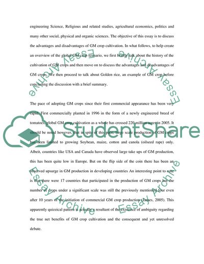 The Advantages and Disadvantages of Genetically Modified Agricultural Crops