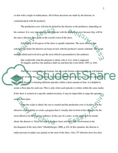 The Role of a Television Director