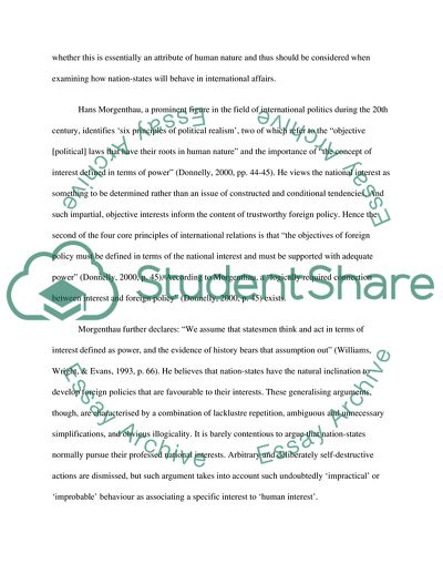 Human Nature and the Relationship Between Nation-States