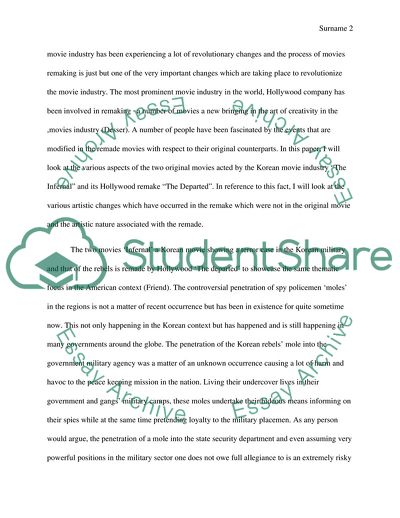 Movie Remakes - Infernal and The Departed