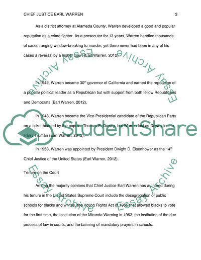 Life History of the Chief Justice