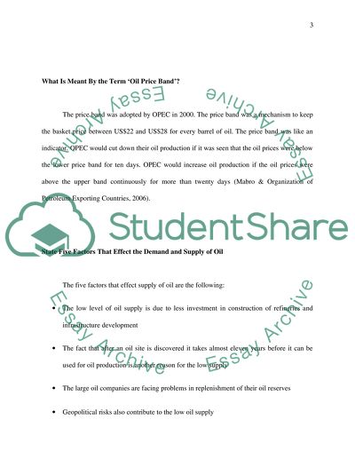 Economic (OPEC Research Project)
