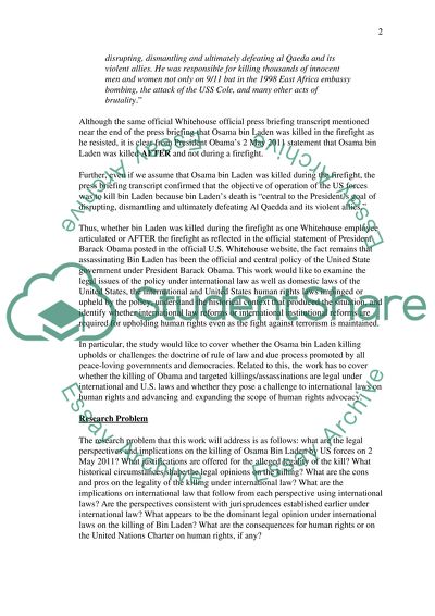 The Killing of Osama Bin Laden by United States Forces