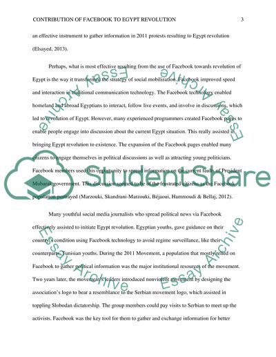 Contribution of Facebook to Egypt revolution