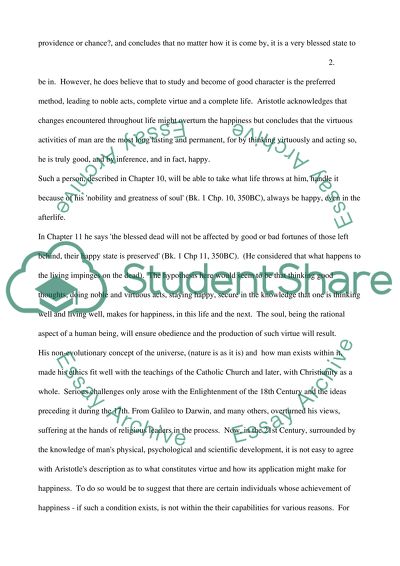 In What, After All, Does Happiness Consist for Aristotle Is He Right