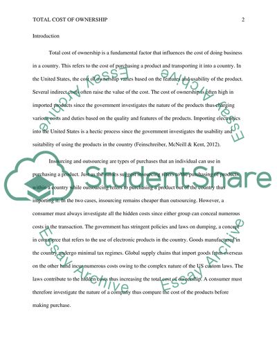 The total cost of ownership