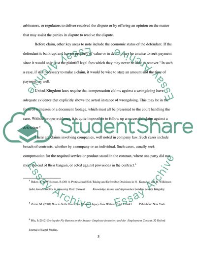 Reparation Law & Evidence