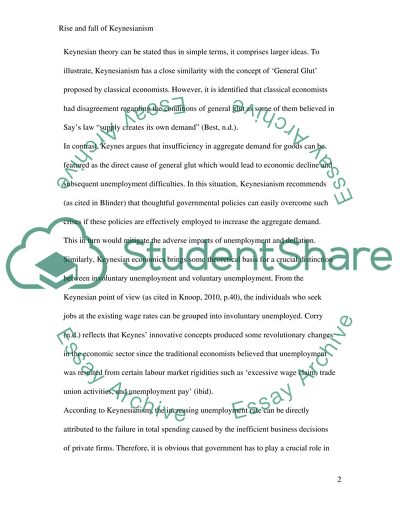 Explain the Rise and Fall of Keynesianism