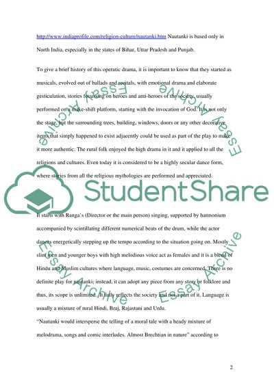 A Theatre Form Called Nautanki