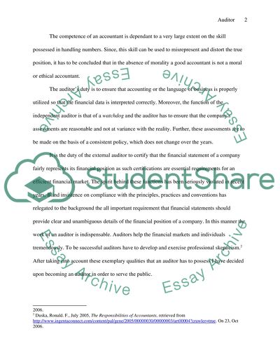 Wanting to become an auditor