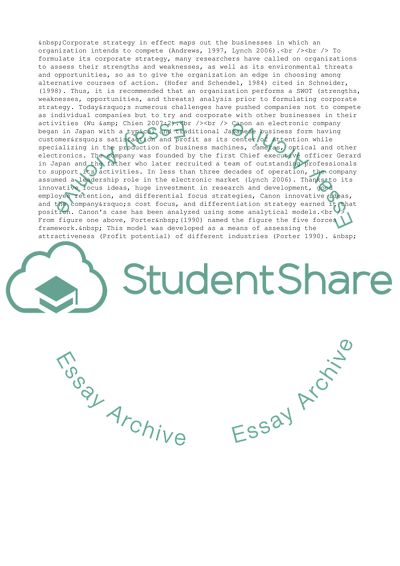 Strategic Planning at Cannon