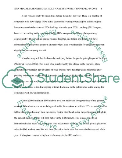 IPO Markets in Wall Street